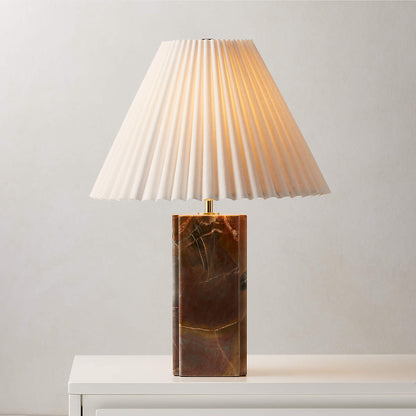 Lampe de table en marbre Calacatta dans des tons bruns