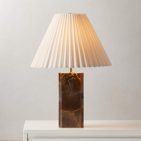 Lampe de table en marbre Calacatta dans des tons bruns